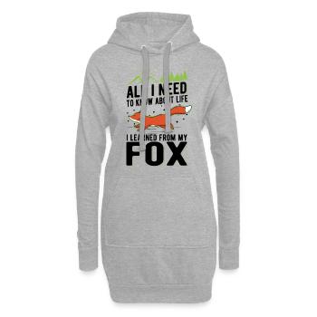 Fuchs Geschenk Rotfuchs - Hoodie-Kleid - Grau meliert - Vorne