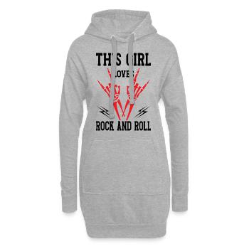Rock and Roll Girl - Hoodie-Kleid - Grau meliert - Vorne