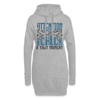 Avertissement, Echecs à tout moment. - Sweat-shirt à capuche long Femme - gris chiné - Devant