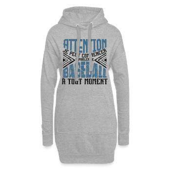 Avertissement, Baseball à tout moment. - Sweat-shirt à capuche long Femme - gris chiné - Devant