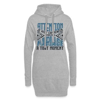 Avertissement, Mariage à tout moment. - Sweat-shirt à capuche long Femme - gris chiné - Devant