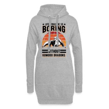 Komodowaran Geschenk Komodo Dragon Waran - Hoodie-Kleid - Grau meliert - Vorne