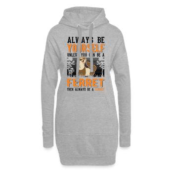 Amoureux du furet Cadeau furet - Sweat-shirt à capuche long Femme - gris chiné - Devant