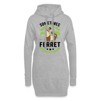 Amoureux du furet Cadeau furet - Sweat-shirt à capuche long Femme - gris chiné - Devant