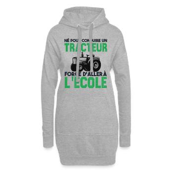 Né pour conduire un tracteur. Cadeau agriculteur. - Sweat-shirt à capuche long Femme - gris chiné - Devant