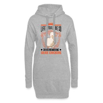 La vie serait tellement ennuyeuse sans Silkie Chickens - Sweat-shirt à capuche long Femme - gris chiné - Devant