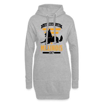 I just really like Malinois ok Belgischer Malinois - Hoodie-Kleid - Grau meliert - Vorne