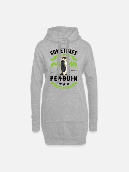 Penguin Penguin Emperor Penguin - Hoodie Dress - heather grey