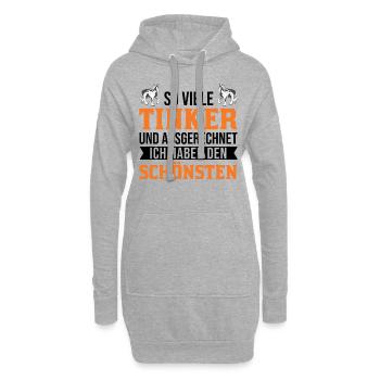 Irish Tinker Pferd Geschenk Tinkerpferd - Hoodie-Kleid - Grau meliert - Vorne