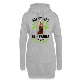 Red Panda Cadeau Chat Ours Panda Rouge - Sweat-shirt à capuche long Femme - gris chiné - Devant