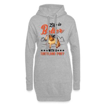 Das Leben ist besser mit einem Roten Panda - Hoodie-Kleid - Grau meliert - Vorne