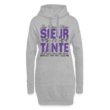 J'ai deux titres Sœur et tante. Cadeau soeur. - Sweat-shirt à capuche long Femme - gris chiné - Devant