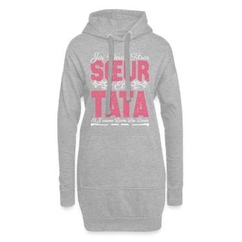 J'ai deux titres Sœur et tata. Cadeau soeur. - Sweat-shirt à capuche long Femme - gris chiné - Devant