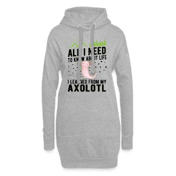 Axolotl Cadeau Amphibien à queue - Sweat-shirt à capuche long Femme - gris chiné - Devant