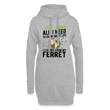 Frettchen Spruch Ferret - Hoodie-Kleid - Grau meliert - Vorne