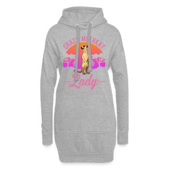 Crazy Meerkat lady Erdmännchen - Sweat-shirt à capuche long Femme - gris chiné - Devant