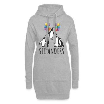 Motivation Sei Anders Pinguin Kreative Menschen - Hoodie-Kleid - Grau meliert - Vorne