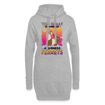 Oui, j’ai vraiment besoin de tous ces furets Frettchen - Sweat-shirt à capuche long Femme - gris chiné - Devant