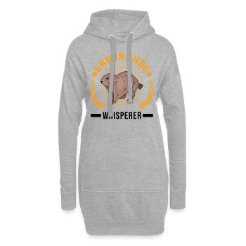Murmeltier Flüsterer Groundhog Waldmurmeltier - Hoodie-Kleid - Grau meliert - Vorne