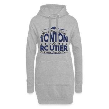 J'ai deux titres tonton et Routier. Cadeau Tonton. - Sweat-shirt à capuche long Femme - gris chiné - Devant