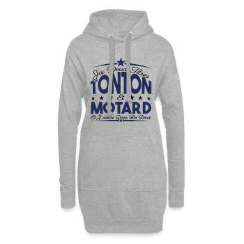 J'ai deux titres tonton et Motard. Cadeau Tonton. - Sweat-shirt à capuche long Femme - gris chiné - Devant