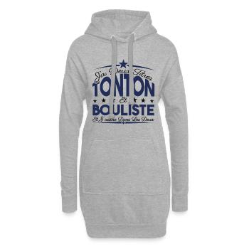 J'ai deux titres tonton et Bouliste Cadeau Tonton. - Sweat-shirt à capuche long Femme - gris chiné - Devant
