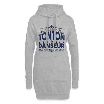 J'ai deux titres tonton et Danseur. Cadeau tonton. - Sweat-shirt à capuche long Femme - gris chiné - Devant