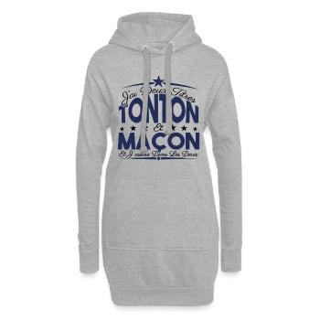 J'ai deux titres tonton et Maçon. Cadeau tonton. - Sweat-shirt à capuche long Femme - gris chiné - Devant