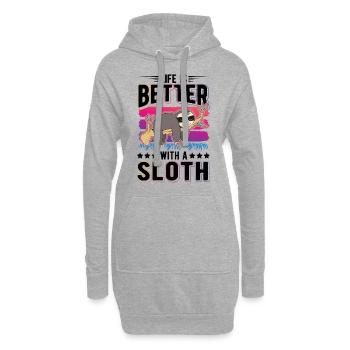La vie est meilleure avec un paresseux défectueux - Sweat-shirt à capuche long Femme - gris chiné - Devant