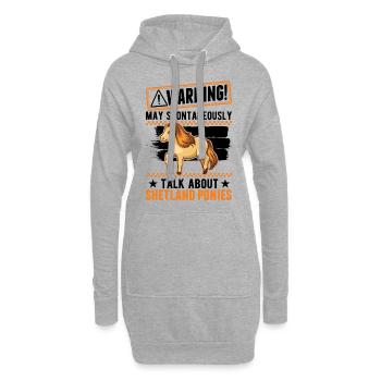 Warnung Shetland Pony Shetland-Pony Shetty - Hoodie-Kleid - Grau meliert - Vorne