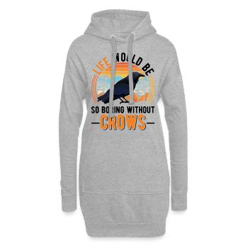 Corbeau Corbeau Corbeau Élevage Corbeau Éleveur de corbeaux - Sweat-shirt à capuche long Femme - gris chiné - Devant