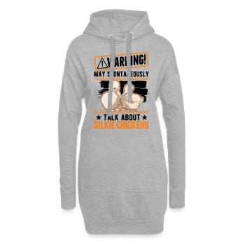 Avertissement Silk Chicken Silkie Chicken - Sweat-shirt à capuche long Femme - gris chiné - Devant