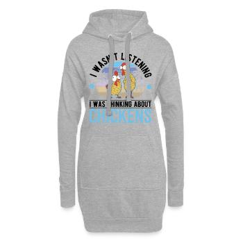 Hühner Hühnerzucht Hühnchen Landwirt - Hoodie-Kleid - Grau meliert - Vorne
