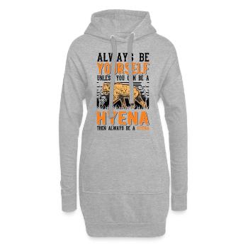 Always be yourself Hyena Erdwolf Hyäne - Hoodie-Kleid - Grau meliert - Vorne