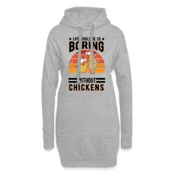 Hühner Hühnerzucht Hühnchen Landwirt - Hoodie-Kleid - Grau meliert - Vorne