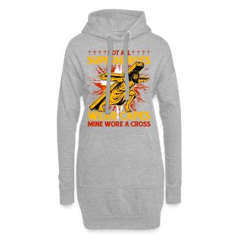 Not all Superheroes wear capes mine wore a Cross - Hoodie-Kleid - Grau meliert - Vorne