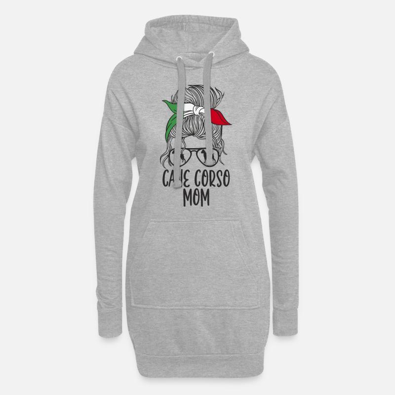 Cane Corso Mom - Hoodie-Kleid - Grau meliert