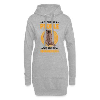Marmotte Marmotte Marmotte de la forêt Marmotte - Sweat-shirt à capuche long Femme - gris chiné - Devant