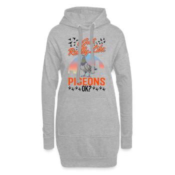 I just really like Pigeons Taube Taubenzüchter - Hoodie-Kleid - Grau meliert - Vorne