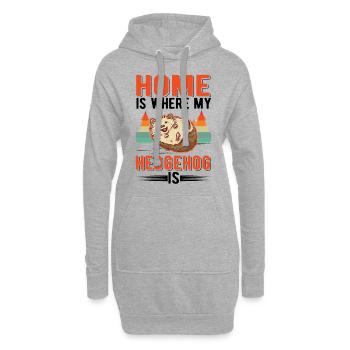 La maison est l’endroit où se trouve mon hérisson - Sweat-shirt à capuche long Femme - gris chiné - Devant