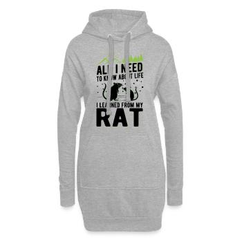 Ratte Hausratte Rattenbesitzer - Hoodie-Kleid - Grau meliert - Vorne