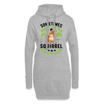 Écureuil Cadeau Écureuil Gris - Sweat-shirt à capuche long Femme - gris chiné - Devant