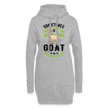 Ziegen Geschenk Ziegenwirt Ziege - Hoodie-Kleid - Grau meliert - Vorne