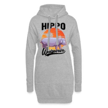 Hippo Whisperer Hippo Hippo Hippo - Sweat-shirt à capuche long Femme - gris chiné - Devant