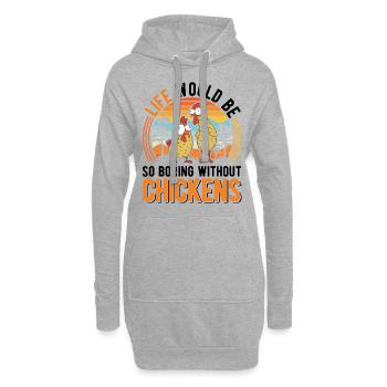 Hühner Hühnerzucht Hühnchen Landwirt - Hoodie-Kleid - Grau meliert - Vorne