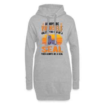 Cadeau de phoque Lion de mer Lion de mer - Sweat-shirt à capuche long Femme - gris chiné - Devant