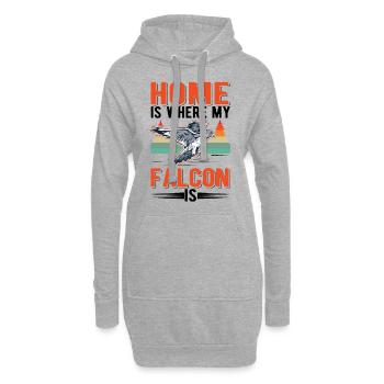 Zuhause ist wo meine Falke ist Turmfalke Falkner - Hoodie-Kleid - Grau meliert - Vorne