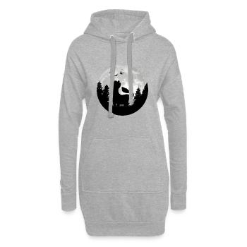 Ferret Moon Ferret Weasel - Sweat-shirt à capuche long Femme - gris chiné - Devant