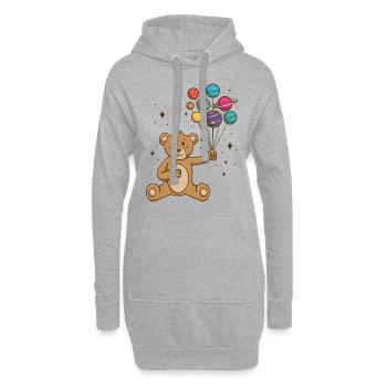Teddy Bär Planet Luftballons Astronaut - Hoodie-Kleid - Grau meliert - Vorne