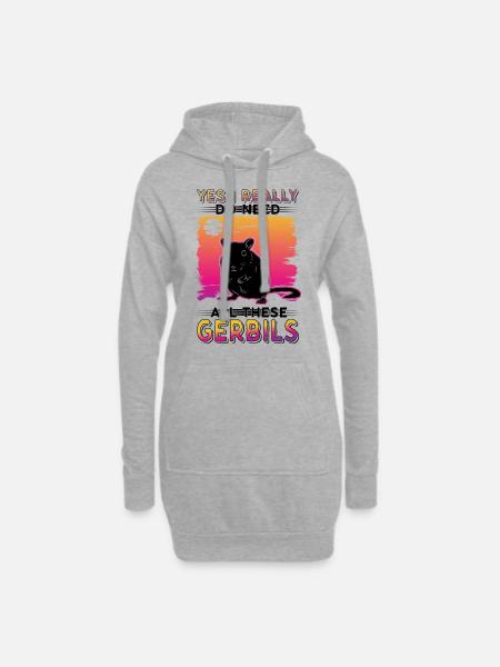 Oui, j’ai vraiment besoin de toutes ces gerbilles de Gerbille - Sweat-shirt à capuche long Femme - gris chiné